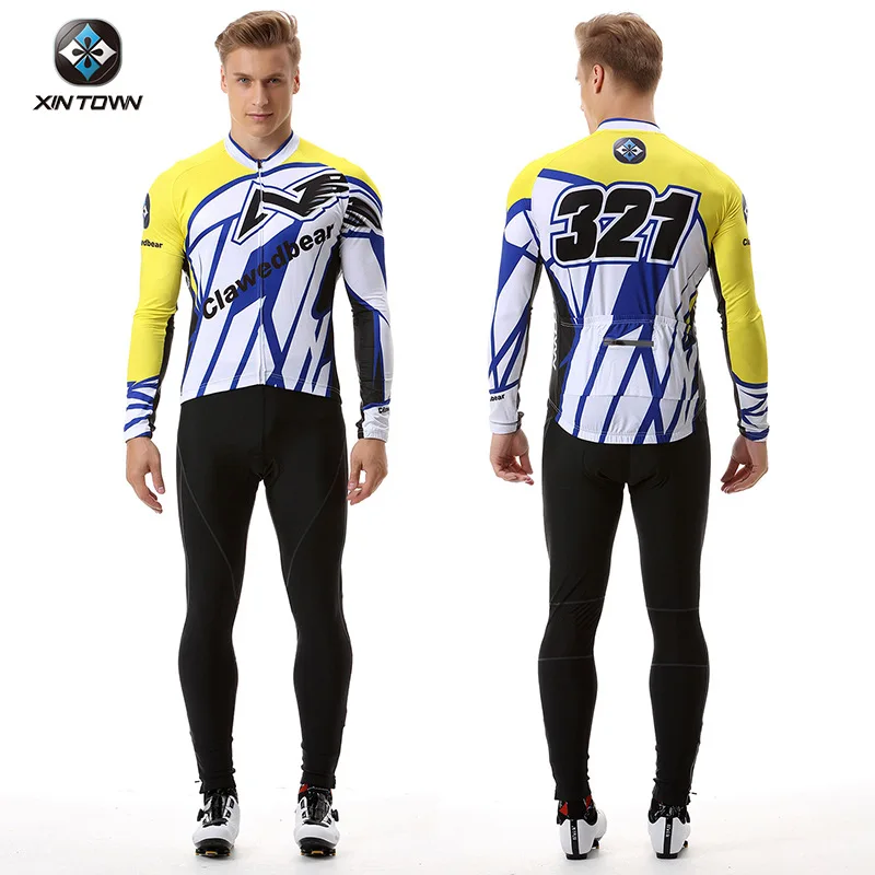 

XINTOWN Lanhuang New Summer Men's Long Sleeve Cycling Suit Racing Bike Clothing