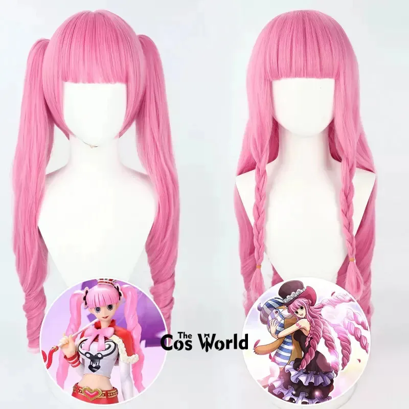 

Perona 80cm Pink Long Anime Cosplay Wigs Fiber Heat Resistant Synthetic Hair + Wig Cap