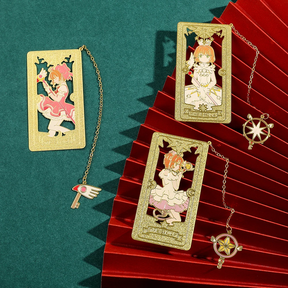 Anime Sakura Lesezeichen Card-Captor Klassische Cartoon-Fans-Kollektion Exquisites Metall-Lesezeichen Seitenmarkierer-Werkzeug für Sakura-Fans. – Detail 14