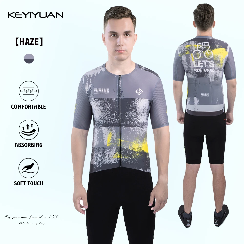 

KEYIYUAN Новый мужской летний тонкий конкурентоспособный велосипедный костюм с короткими рукавами, оборудование для самовелосипедной команды на открытом воздухе, велосипедный костюм