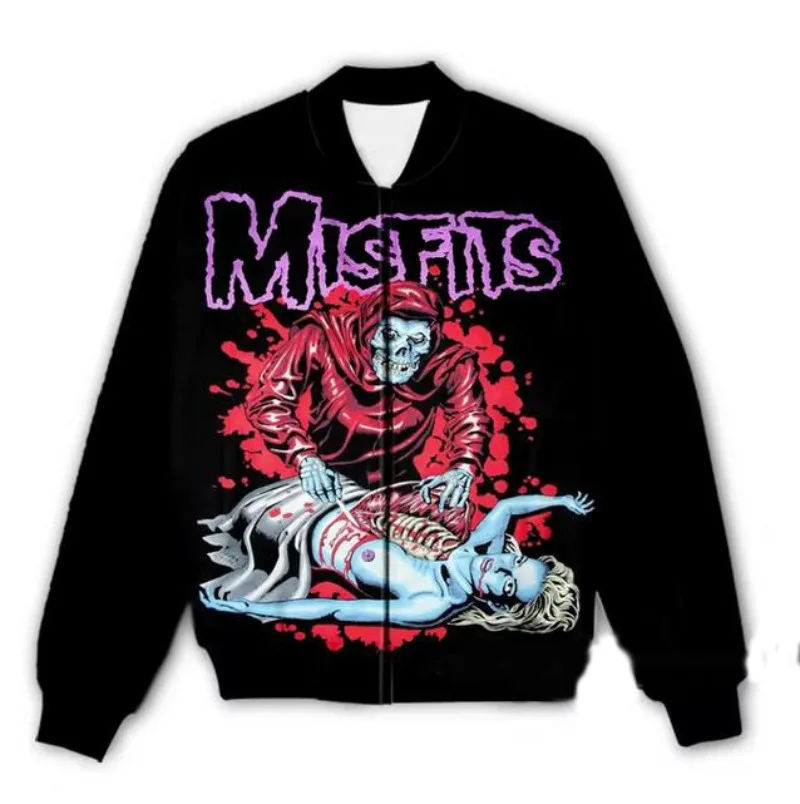 New Men/Women Misfits 3D Printed Jacket Fashion Streetwear Men Loose Sporting Jacket & Coat