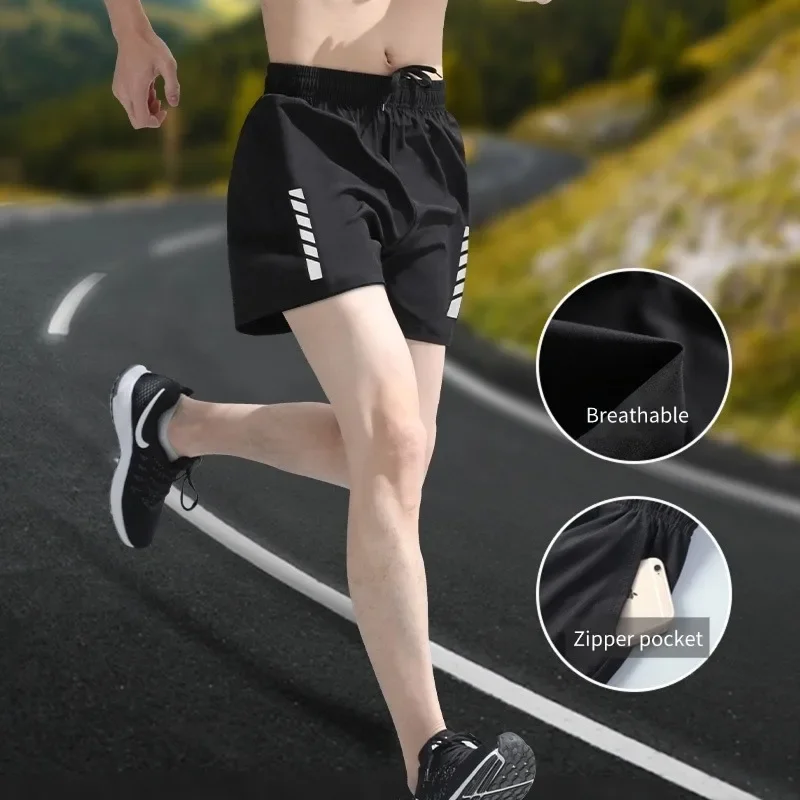 

New styles of running sports shorts, men's speed dry ice silk marathon summer thin fitness pants