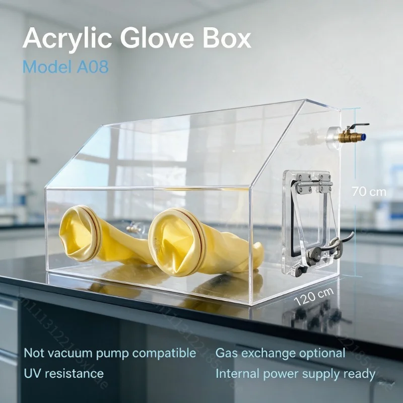 Acrylic Vacuum Glove Box - Dust-Free Lab Nitrogen Inert Gas Anaerobic Workstation for Easy Inoculation