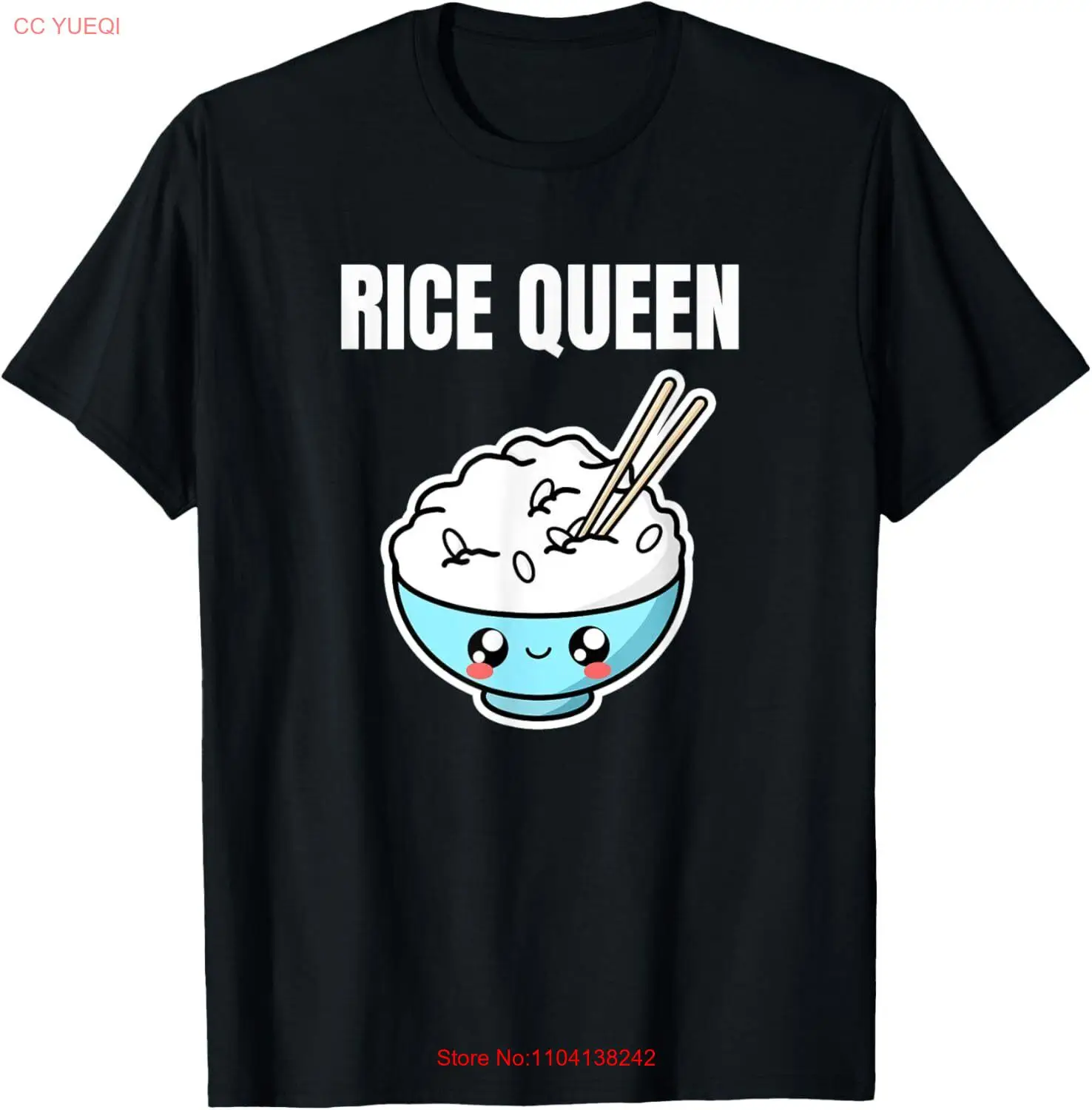 Rice Queen Asian Food Foodie Fried Rice Bowl Lover Funny T-Shirt Hoodie