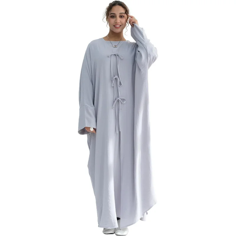 Elegant Tie Front Abaya Cardigan for Women