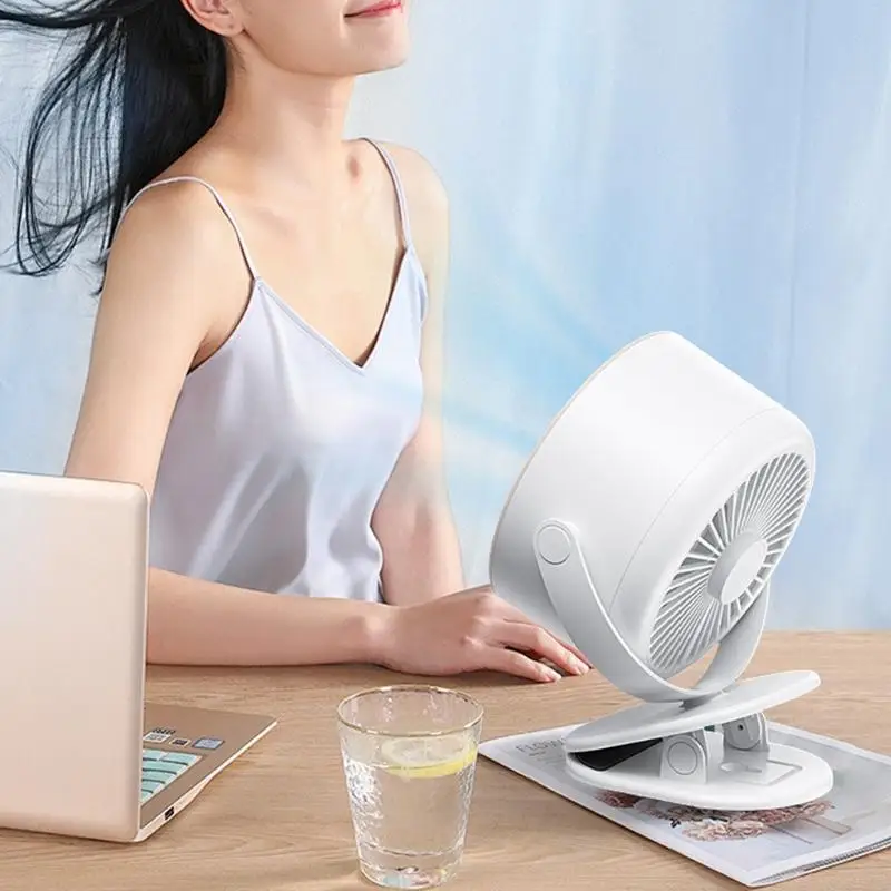 Fã poderoso e silencioso com bateria e textura plástica ajustável 5 velocidades N58D