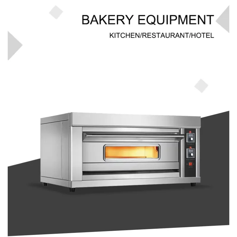 Customized Electric Deck Oven 1 Deck 2 Trays Stainless Steel Commercial Kitchen Baking Bread Cake Oven Factory Wholesale Price