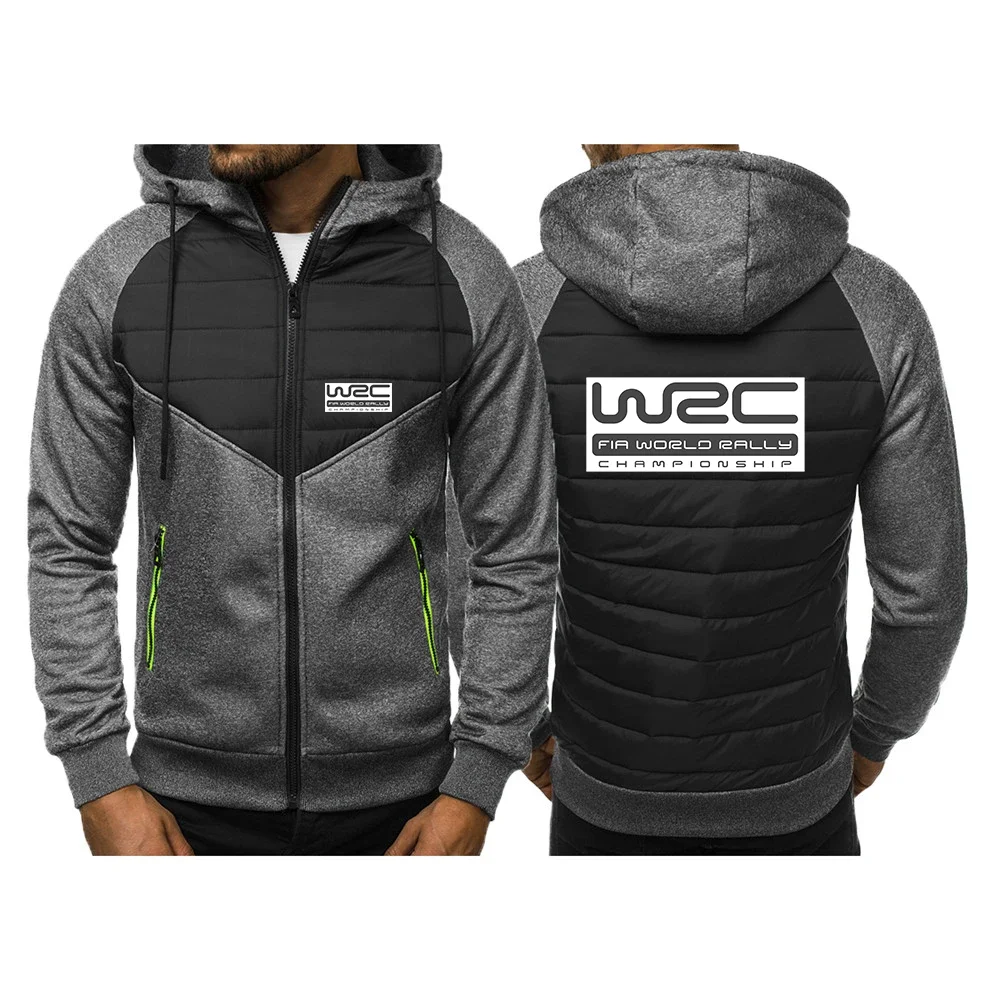 Jaket katun hangat tambal sulam warna polos Fashion cetak Logo WRC kejuaraan dunia musim semi musim gugur 2024