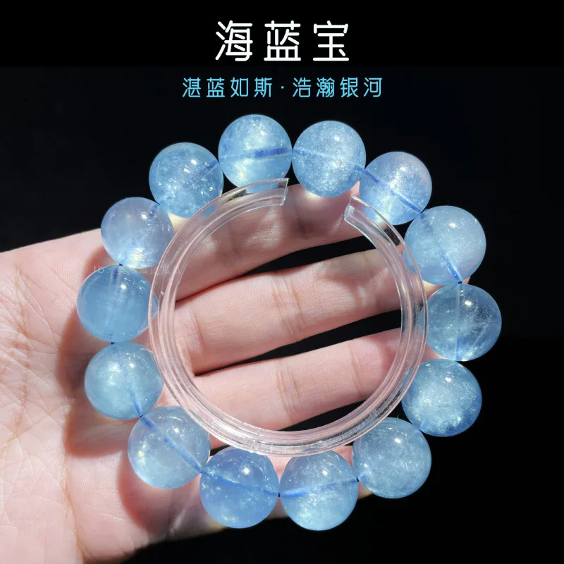 

Браслет из натурального бразильского кристалла, аквамарина, с изображением звездного неба и галактики, для мужчин и женщин, бесплатная доставка.