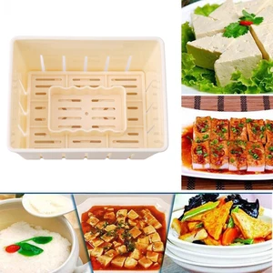 Cetakan Press Tahu Plastik DIY Cetakan Tahu Buatan Sendiri Cetakan Pembuat Tahu Dadih Kedelai dengan Set Alat Memasak Dapur Kain Keju 10 pembuat tahu penjualan terbaik - №