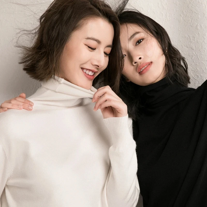 Autumn Winter Women Sweater Turtleneck Slim Fit Basic Pullovers 2023 Fashion Korean Knit Tops Bottoming Shirt Stretch Jumpers