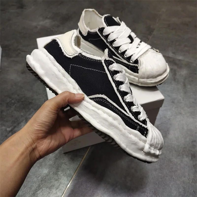 

Comfortable Casual Shoes Men's Thick Bottom Canvas Shoes Head Dissolving Shoes Fashionable Spring Rubber Outsole
