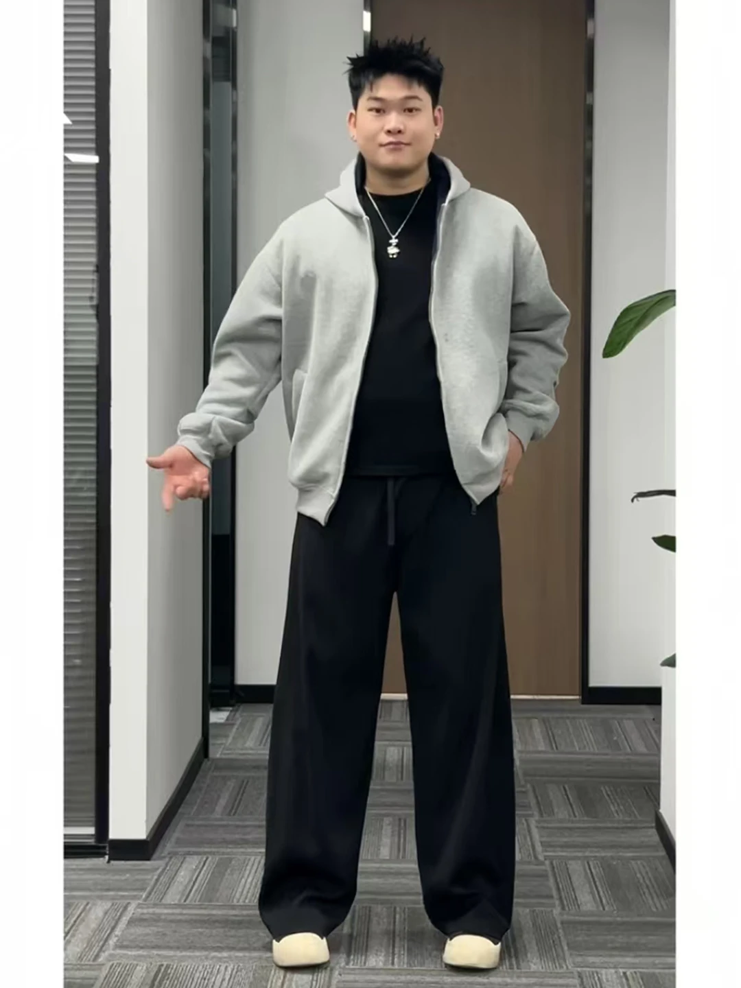 

Мужские широкие брюки Bla American Sle: осенне-зимние прямые драпированные брюки для полных подростков, повседневная одежда