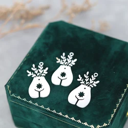 3pcs Art Potted Plant Lady Body DIY Craft Tassels Earrings Stainless Steel Pendant Charms for Jewelry Making Findings Accessorie