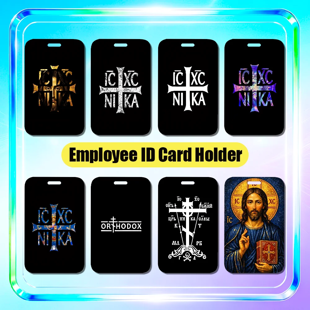 For Jesus Orthodox IC XC NI KA Cross Employee ID Card Holder Office Work Student Bank Credit Decoration Case Badge