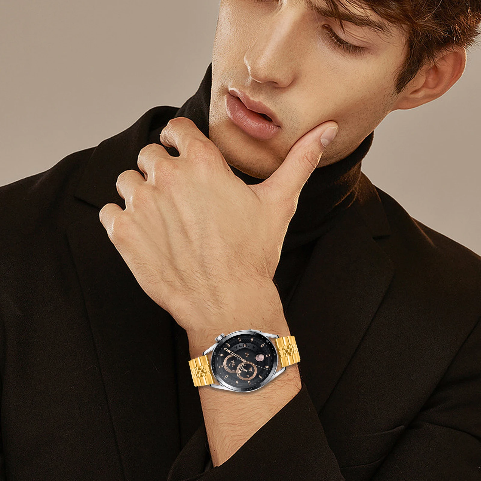 Металлический ремешок 22 мм для Huawei Watch GT5 GT 5Pro GT4 GT3 GT2 2E 46 мм Браслет из нержавеющей стали для Redmi Watch 5/3 Active/Lite Band