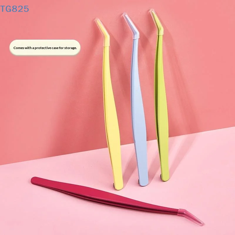 【AN】【SA】1Pcs Glue-free Eyelashes Beginner Tools Anti-Stick Applicator No Glue Eyelashes Non Stick Coated Stainless Steel Tweezer