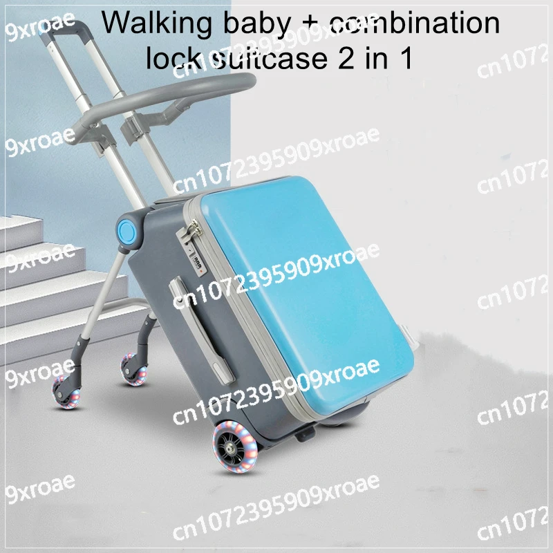 Can Sit and Ride Children's Trolley Bags Lazy Slip Walker Children's Travel Can Boarding Suitcase