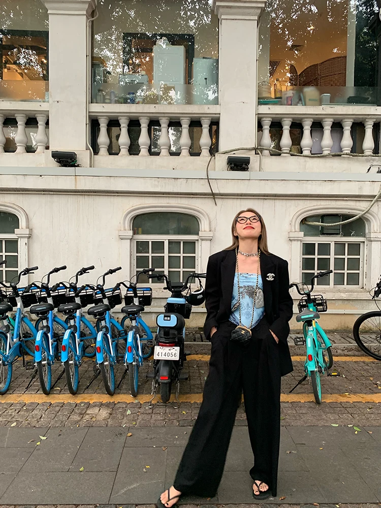 

Женский комплект костюма Bla, ранняя весна, новый моющийся костюм плюс брюки, дизайнерская сенсационная спецодежда из полиэстера для женщин