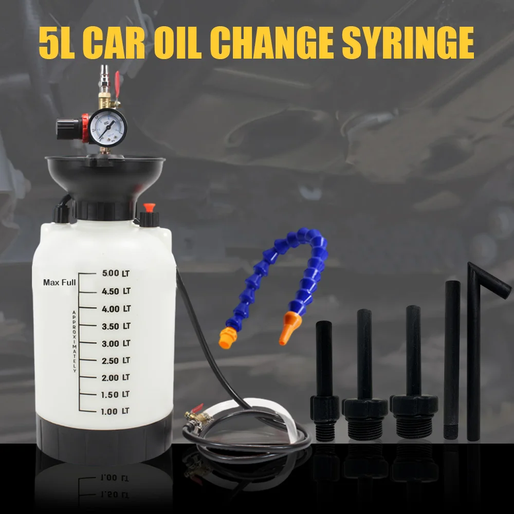 5L High Capacity Car Syringe for Brake Fluid Replacement Car Brake Fluid Reservoir Oil Change Syringe Oil Pump Replacement Tool