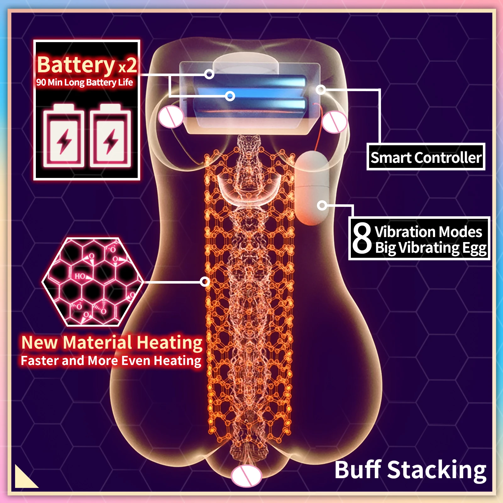 YUU Automatic Heating Male Masturbator VER.4 with 8 Vibrating Artificial Vagina Heated Sex Doll Masturbators Toys for Adults 18 view 3
