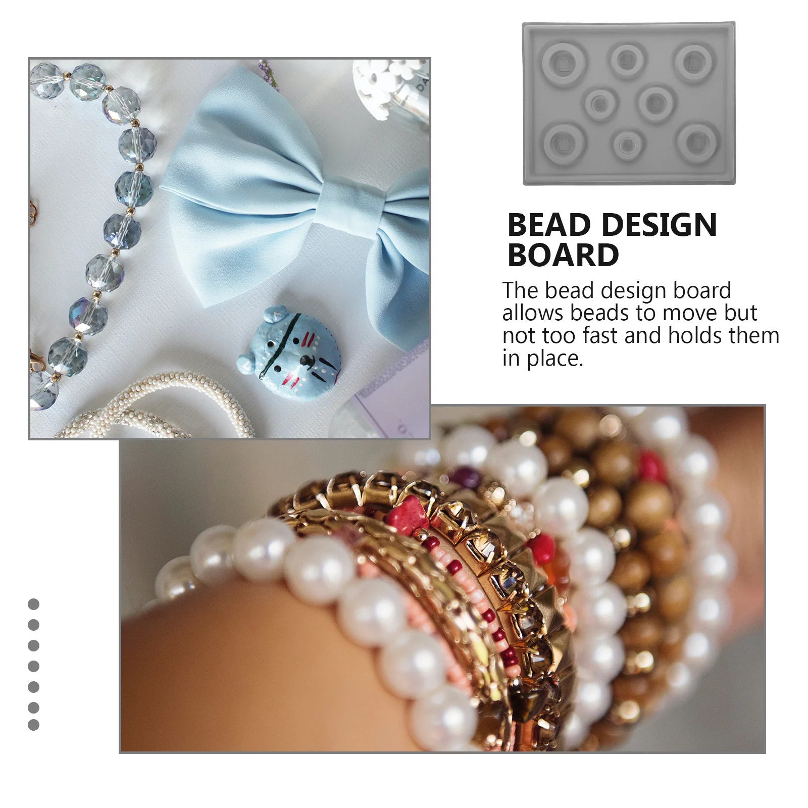 

2pcs Bead Design Board Jewelry Making Tray Bracelet Beading Accessories Measuring Tool Diy Craft Beading Plate Size Tray