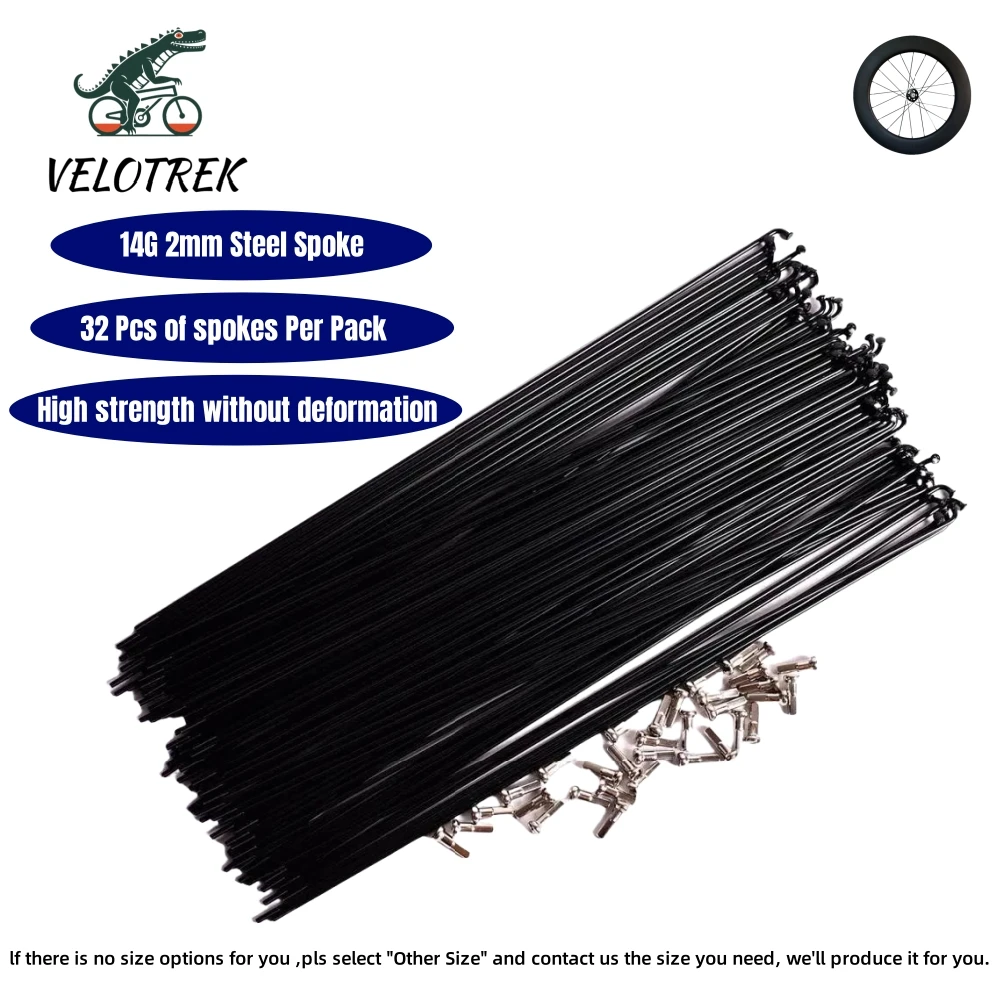 

High Quality 32pcs High-Strength Steel Bicycle Spokes Wire Set 14G Black for Mountain Road Bike Wheel Repair Spoke Cap Included
