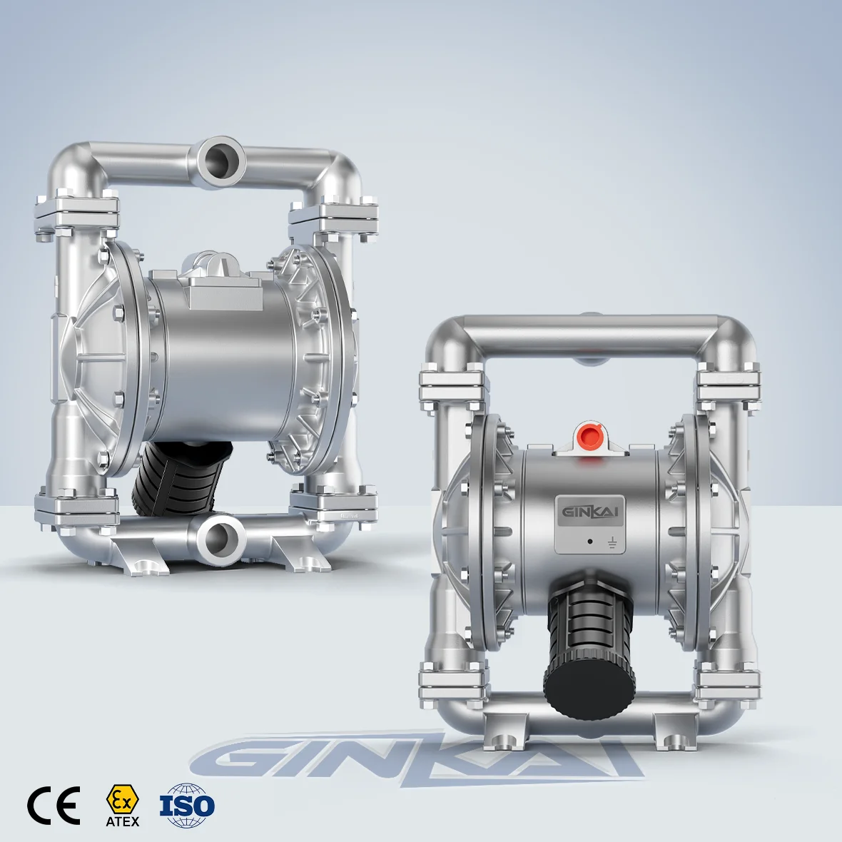 GK 1 Inch Stainless Steel AODD Pump Corrosive Chemical Transfer Pump for Aggressive Acids, Solvents, and Slurries