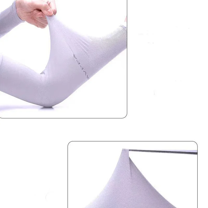 1/2 Paar Sommer Lange Eisseide Armstulpen Sonnenschutz UV-Schutz Handschutz Sonnenschutz Outdoor Elastische Halbfinger-Handschuhe Set – Detail 9