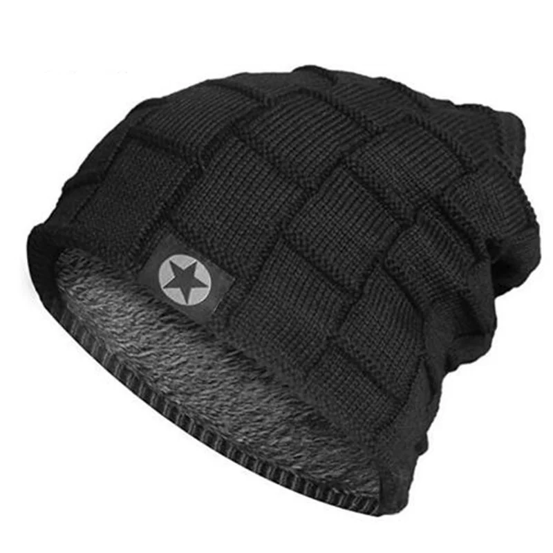 New Unisex Fleece Lined Beanie Hat Knit Wool Warm Winter Hat Thick Soft Stretch Hat For Men And Women Fashion Skullies & Beanie