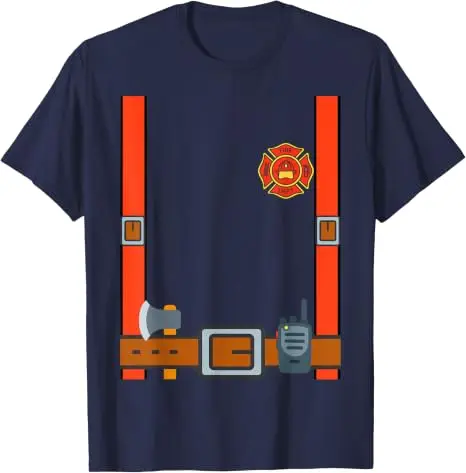 Feuerwehrmann Halloween DIY Feuerwehruniform Lazy Kostüm Anzieh-T-Shirt Y2k Fantastisches Feuerwehrmann-Grafik-T-Shirt Persönlichkeits-Streetwear – Detail 21