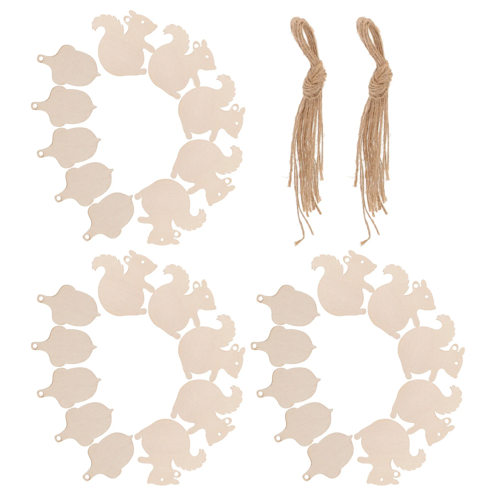 

36Pcs Blank Wood Ornaments Wooden Squirrel and Acorn Cutouts for Holiday DIY Crafts Natural Wood Animal Shapes Rustic Gift Tags