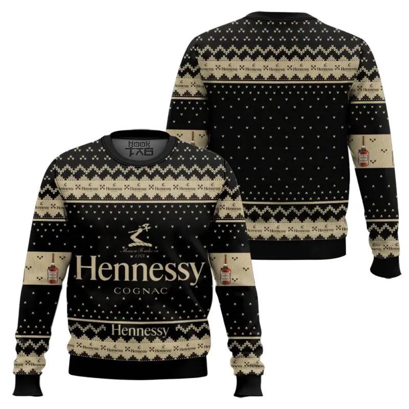

Hennessy Рождественский уродливый свитер Любители алкоголей Эксклюзивная праздничная одежда Рождественская вечеринка Винная вечеринка Персонализированный тренд