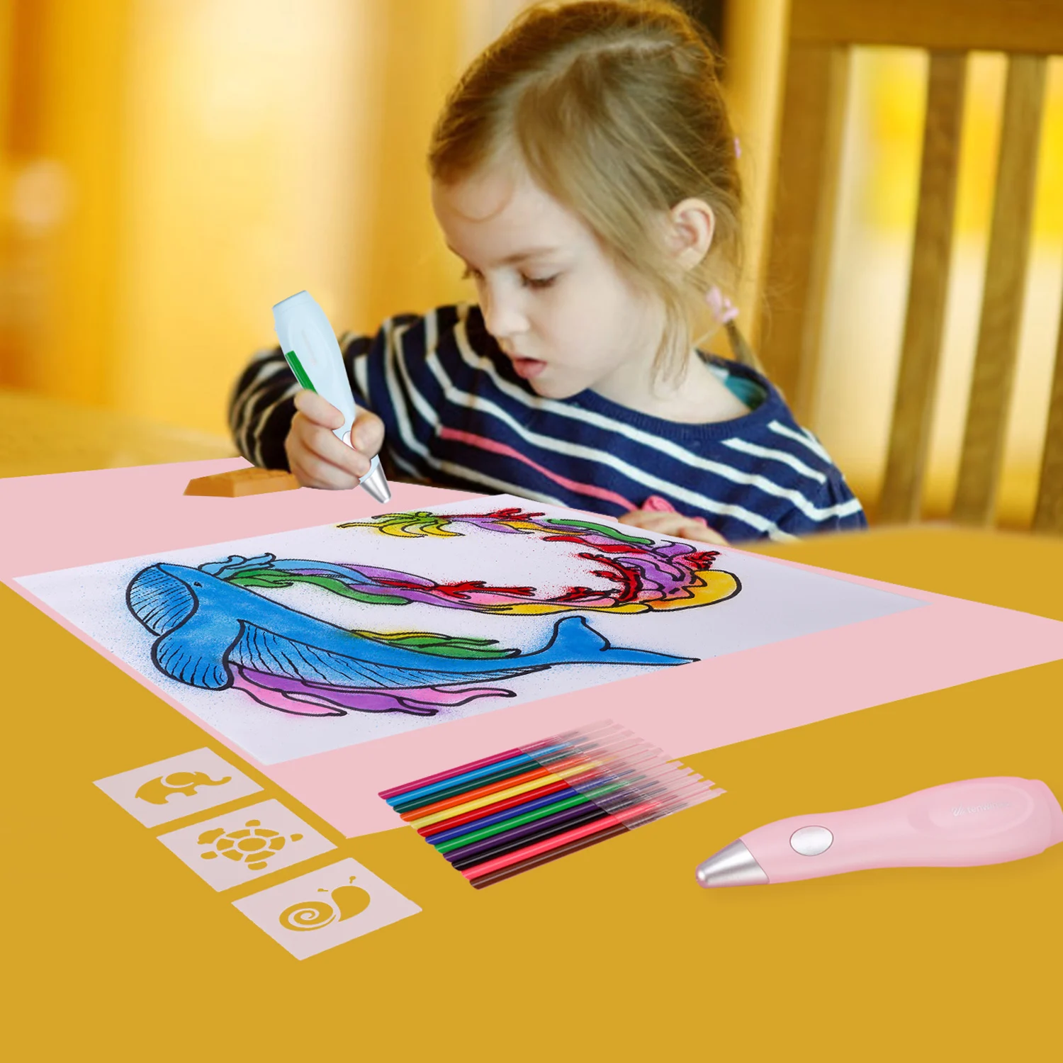 

MS8084 Electric Water Color Spray Pen Sprayer Airbrush Marker Set 12pcs Washable Watercolor Paint Pens Art and Crafts Supplies