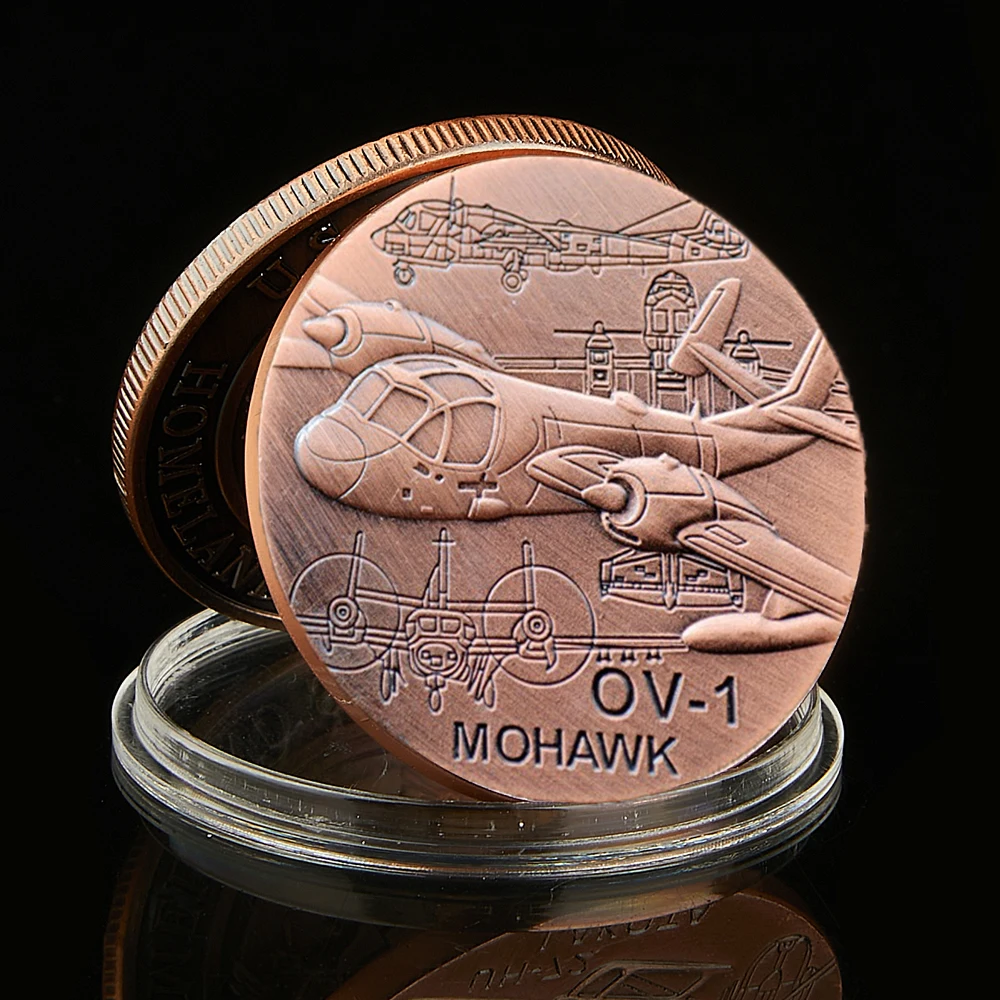 

USA Army OV-1 Mohawk Military Challenge Copper Coin Free Eagle Liberty Freedom In God We Trust Collectible Coin