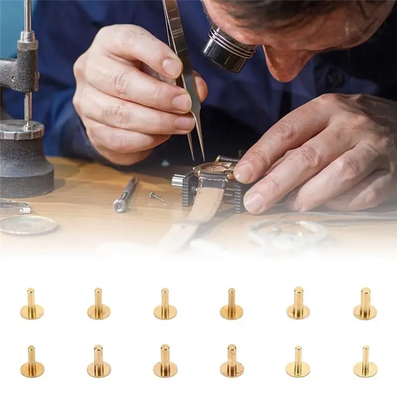 DT39 Watch Repairing Dial Feet Assortment, Copper Watch Parts Kit with Multi-Compartment Storage Box, for Watchmakers