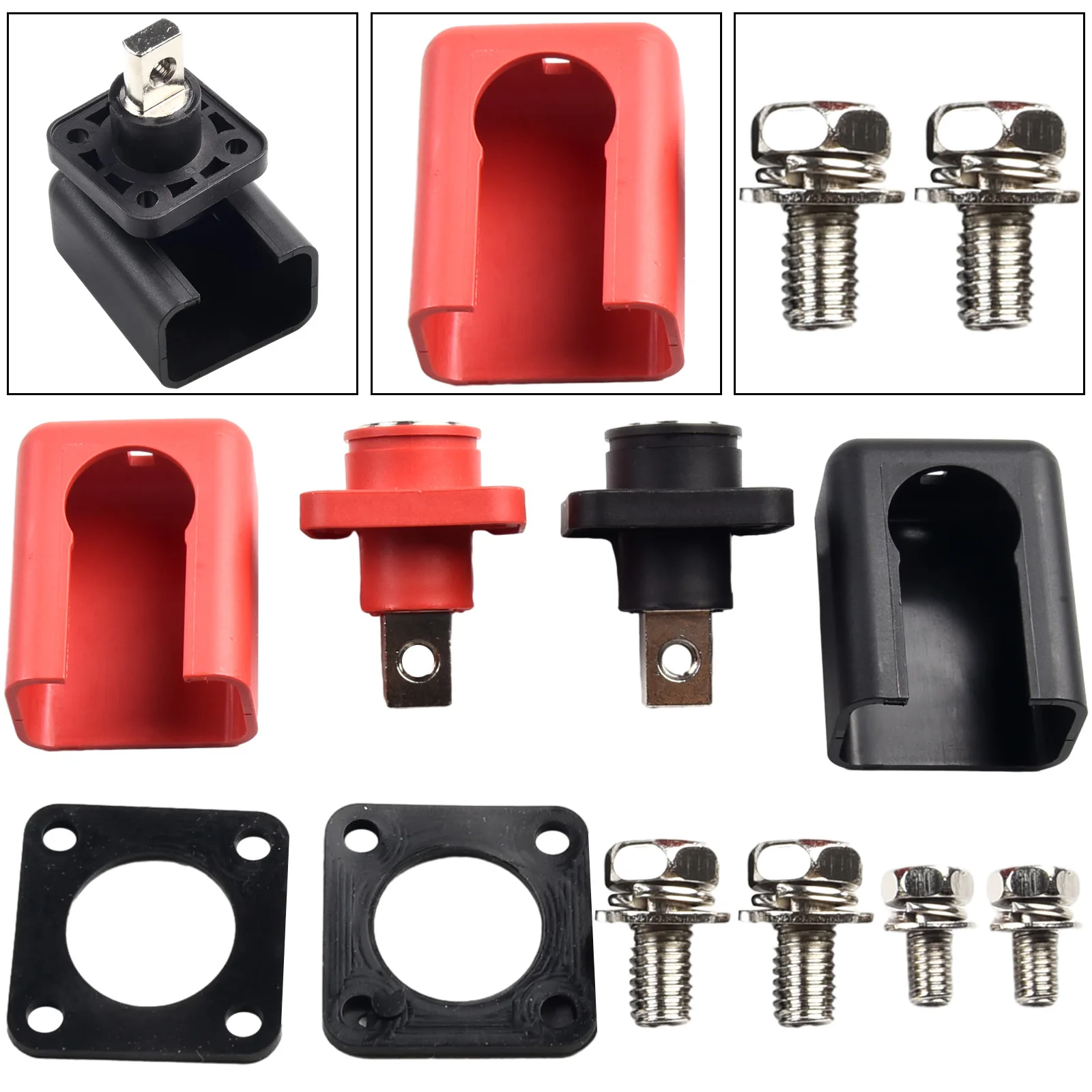 

Terminal Battery Connector Black Red High-current Accessories Battery Storage Cabinet Binding Post Lithium 2pcs