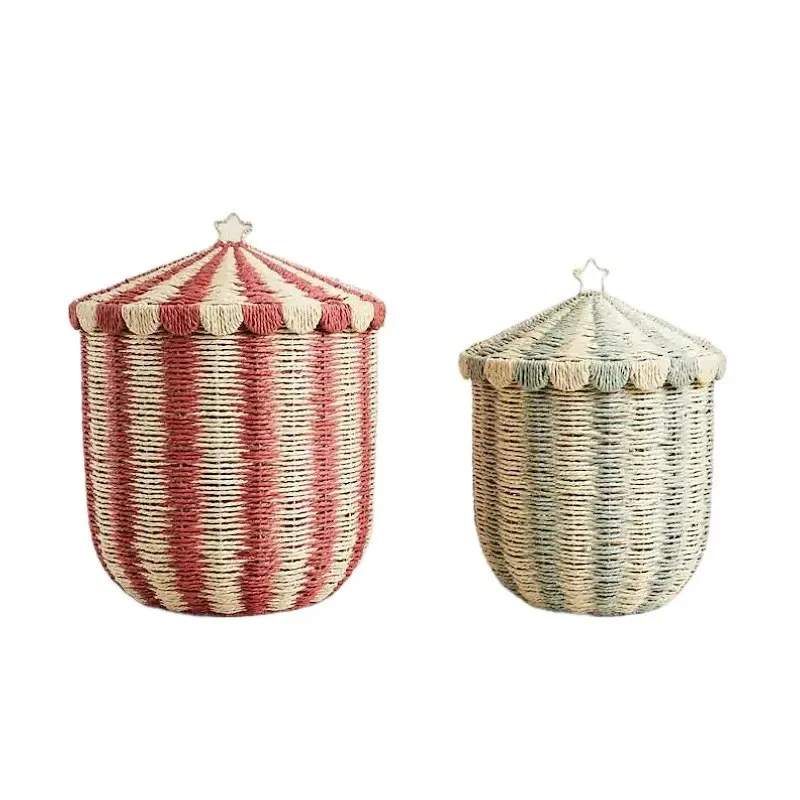 circus tent top storage basket rattan basket