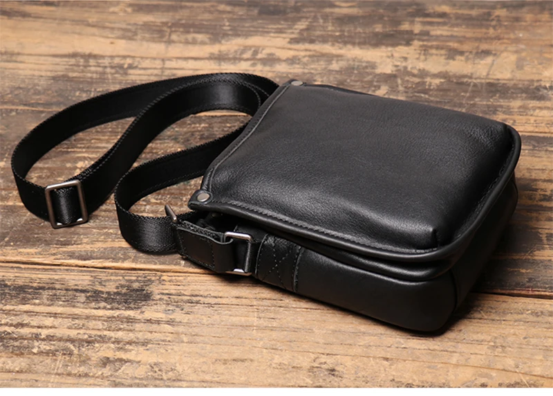 LUOKIR Fashion Echtes Leder Umhängetasche männer Casual Schulter Kleine Tasche Klassische Mehrere Fächer Rindsleder Umhängetasche – Detail 10