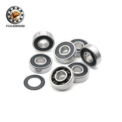 2pcs 6000RS 2RS Bicycle Hybrid Ceramic Bearing 10x26x8mm Chrome Steel Si3N4 Balls ABEC-9 Double Rubber Sealed for MTB Road Bike