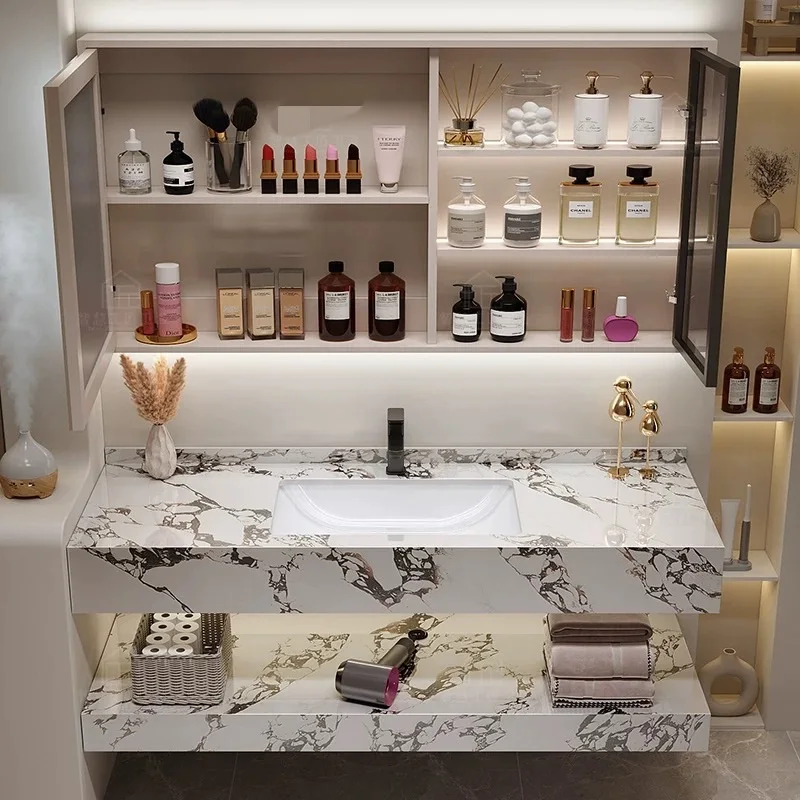 Bathroom vanity furniture, bathroom cabinets with single and double sinks copper drains