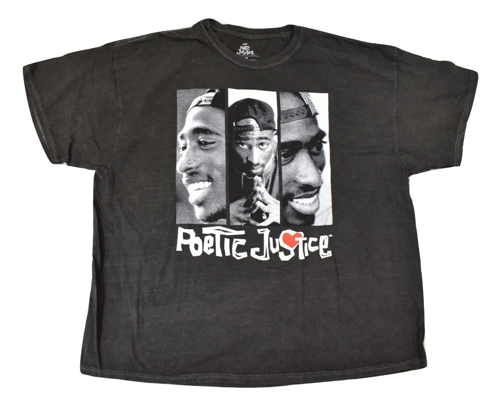 Poetic Justic Mens Faded Black Tupac Shakur T Shirt New S 2Xl 3Xl