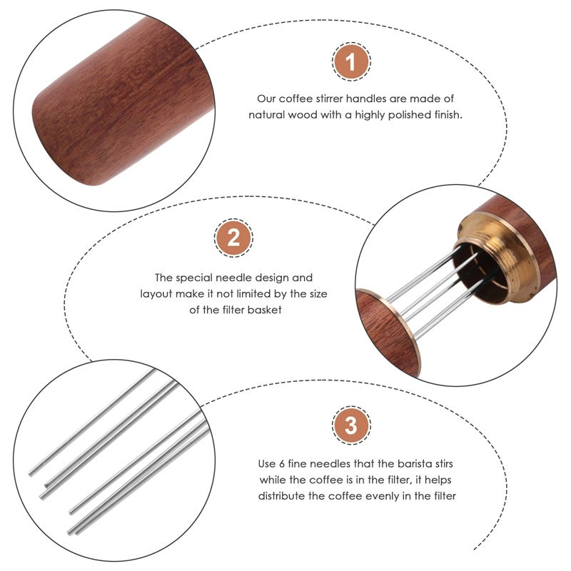 Espresso Koffie Roerder Espresso Distributie Tool Draagbare Espresso Distributie Tools,6 Naalden