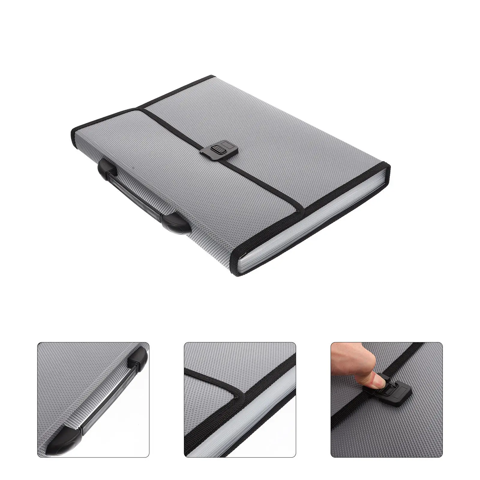 

Portable File Organizer Expandable Plastic File Folder with Handle Stylish Document Storage Bag for Office Home School Large
