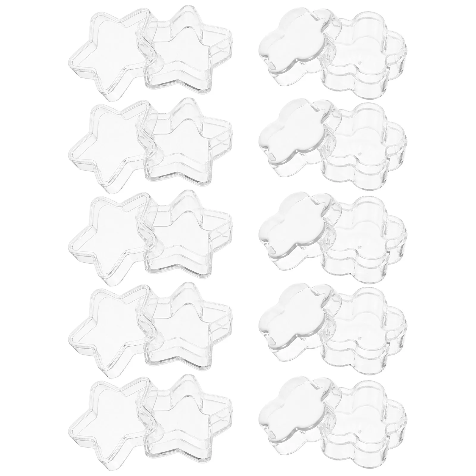 10Pcs Clear Plastic Nail Art Storage Box Small Transparent Mini Case for Beads Jewelry Parts Rhinestones Craft Supplies Mini