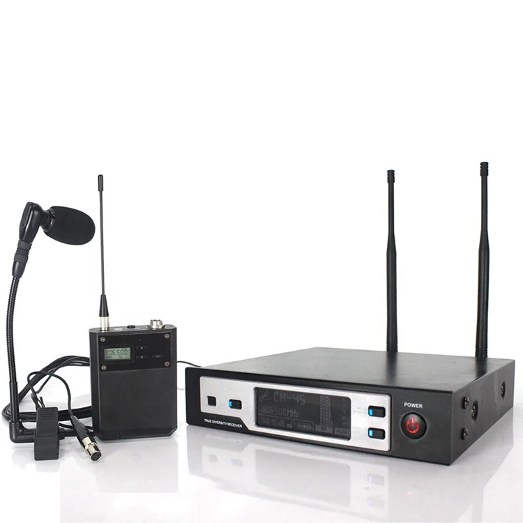 

A-100D uhf karaoke wireless microphone headset true diversity professional condenser microphone system