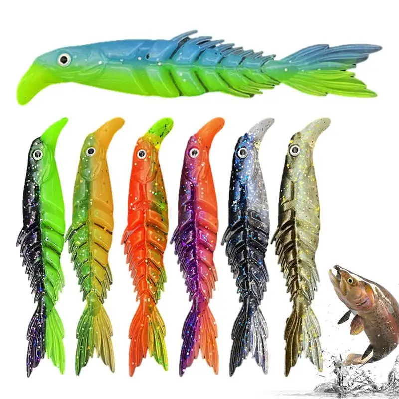 Soft Bass Lure Baits Soft Baits Kit For Fishing Trout Two-color Knobby Bone Fish Soft Lures Bait Tail Swim Fishing Lures Kit For