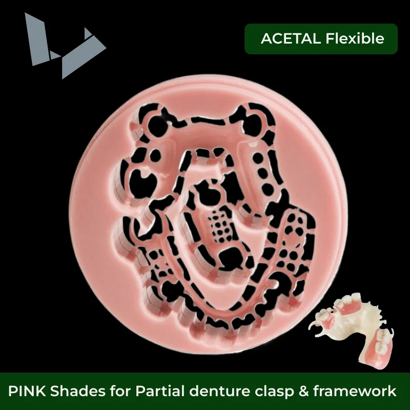 98X16mm A0 A1 A2 A3 ClearPink Color Dental Snap On Smile Materials CAD CAM Open System Flexible PMMA Blocks Acetal Disc