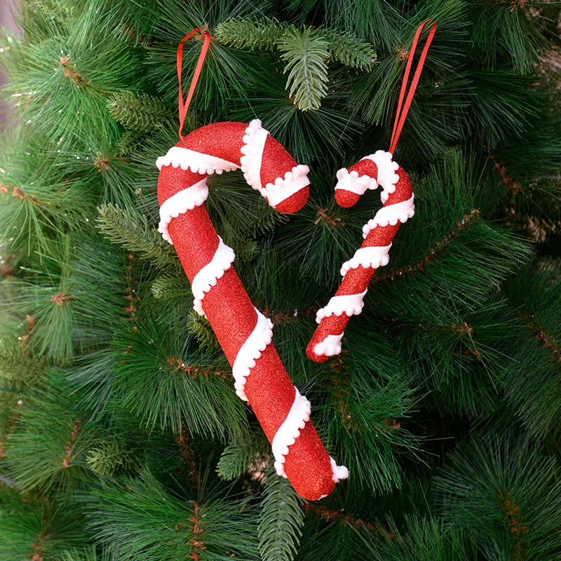 

Christmas Candy Crutches Red And White Ornaments Xmas Tree Hanging Pendants Decors Props Supply Home New Year Party Decorations