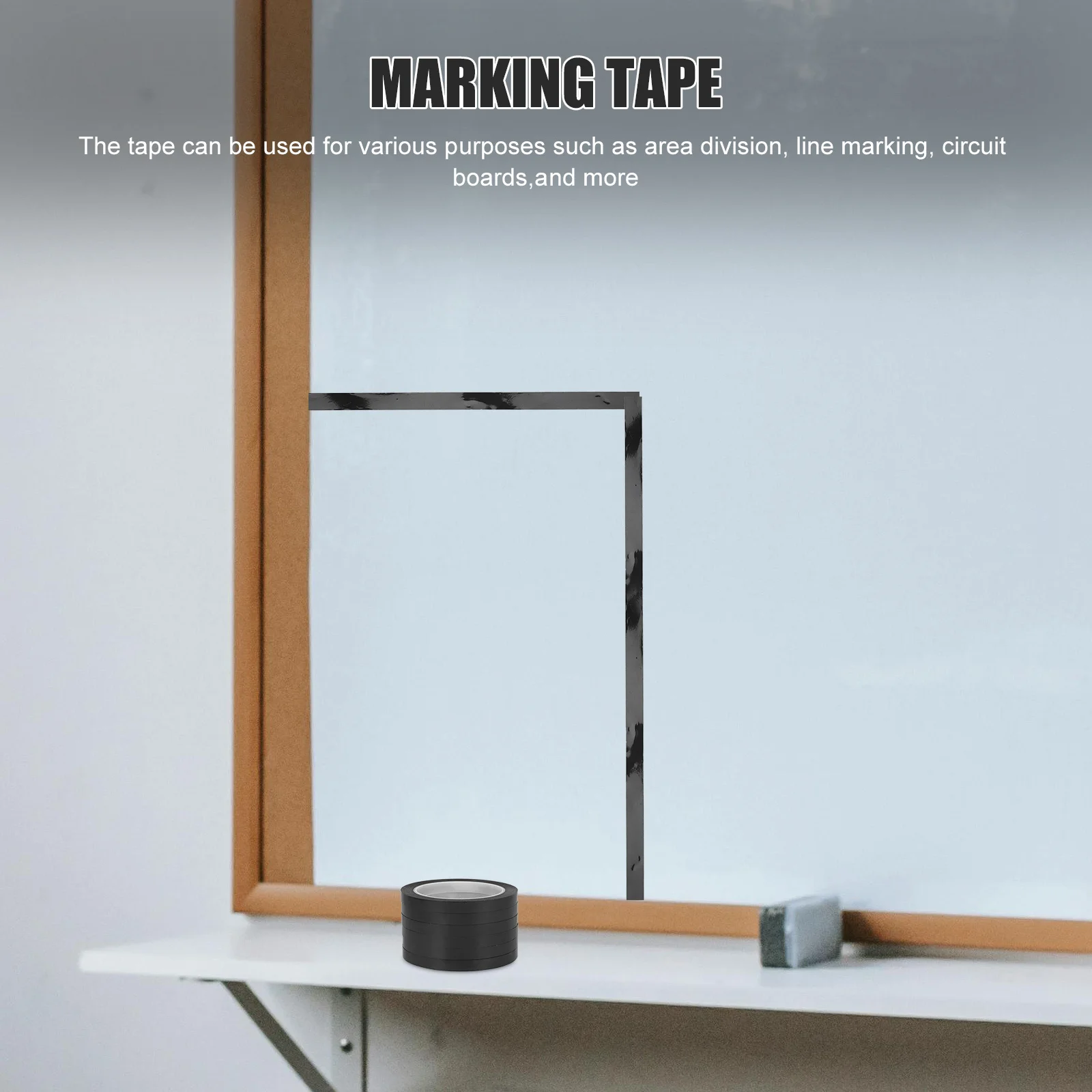 

6 Rolls High Temperature Resistant Insulation Tape Pet Whiteboard Pinstriping Positioning Tape Durable Easy Use for Office